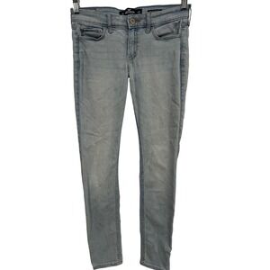 Hollister Super Skinny Jeans Size 3S W26 L28 Low Rise Light Wash Denim